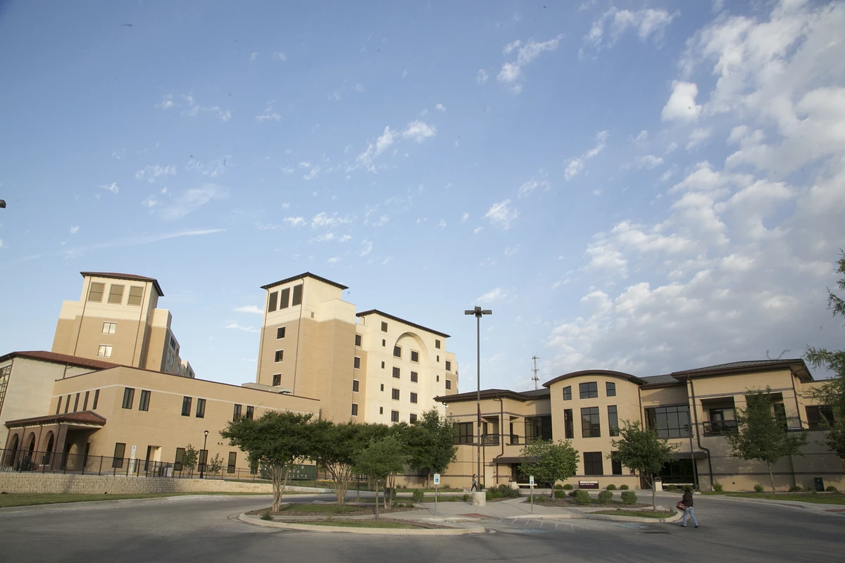 university health center building from the view of the front parking lot