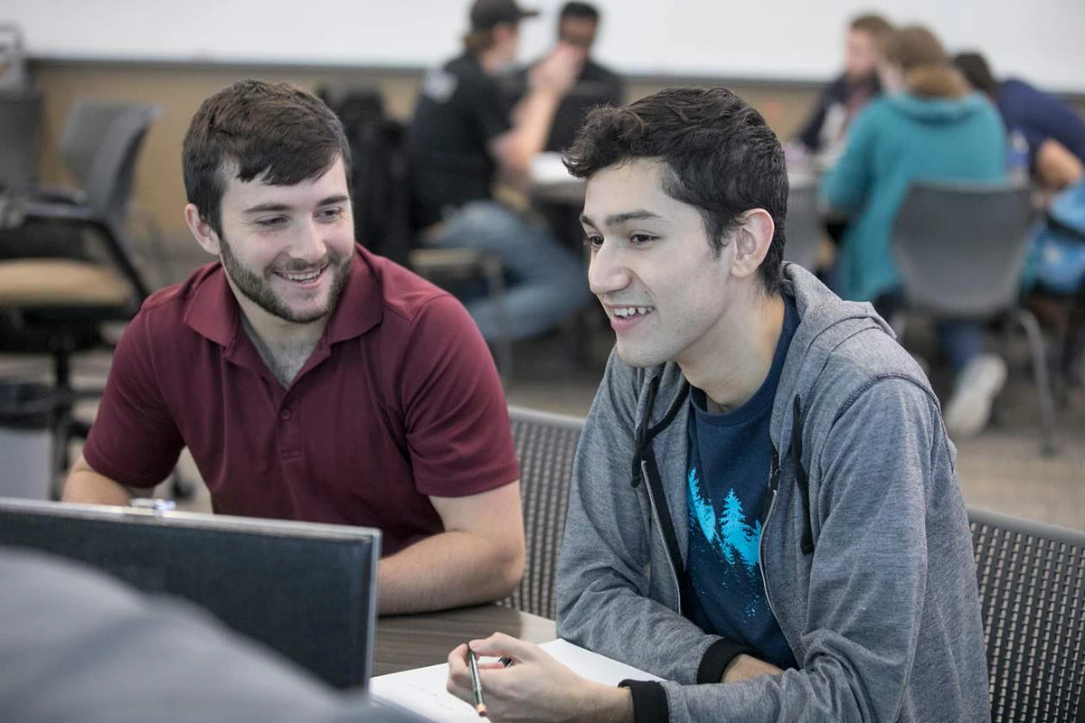 Students smiling in class